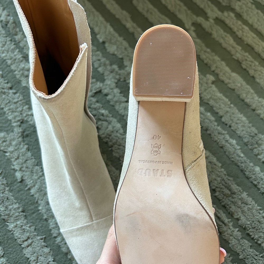 STAUD Women's Beige Ankle Booties